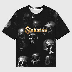 Футболка оверсайз мужская Sabaton - logo rock group, цвет: 3D-принт