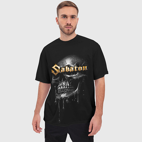 Мужская футболка оверсайз Sabaton - rock group / 3D-принт – фото 3