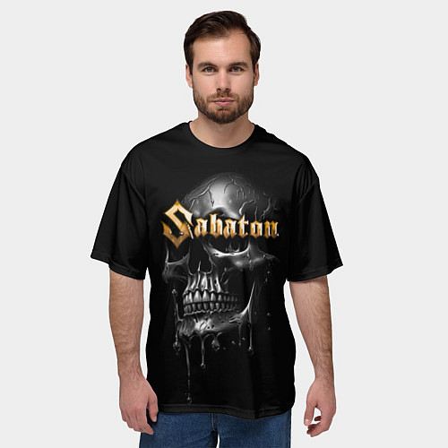 Мужская футболка оверсайз Sabaton - rock group / 3D-принт – фото 3