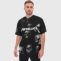 Футболка оверсайз мужская Metallica - logo rock group, цвет: 3D-принт — фото 2