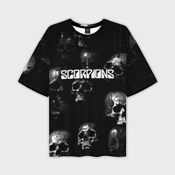 Футболка оверсайз мужская Scorpions logo rock group, цвет: 3D-принт