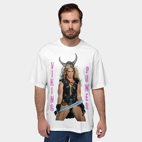 Мужская футболка оверсайз Viking Power Beyonce / 3D-принт – фото 3