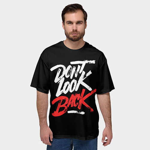 Мужская футболка оверсайз The call - dont look back / 3D-принт – фото 3