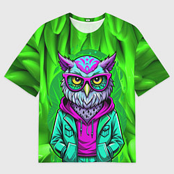 Футболка оверсайз мужская Сова модница на стиле, цвет: 3D-принт