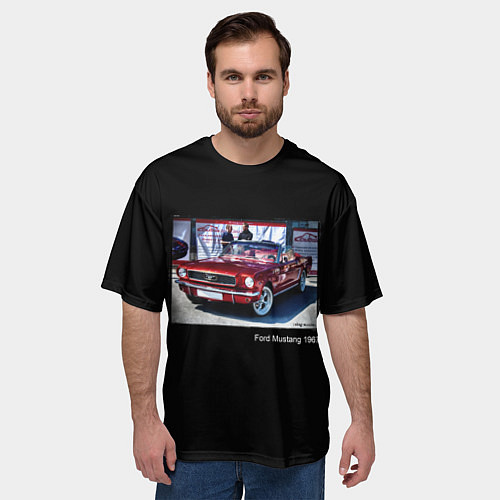 Мужская футболка оверсайз Ford Mustang кабриолет модель 1967 года / 3D-принт – фото 3