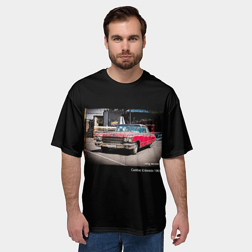 Мужская футболка оверсайз Ретро автомобиль Cadillac Eldorado 1960 года / 3D-принт – фото 3