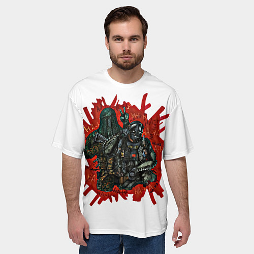 Мужская футболка оверсайз Крюгер и Nikto / 3D-принт – фото 3