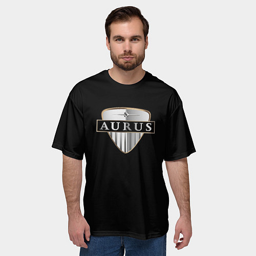 Мужская футболка оверсайз Aurus logo / 3D-принт – фото 3