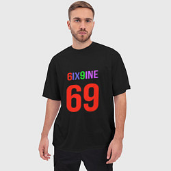 Футболка оверсайз мужская 6ix9ine logo, цвет: 3D-принт — фото 2