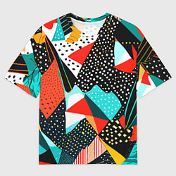 Футболка оверсайз мужская Abstract patchwork - ai art, цвет: 3D-принт