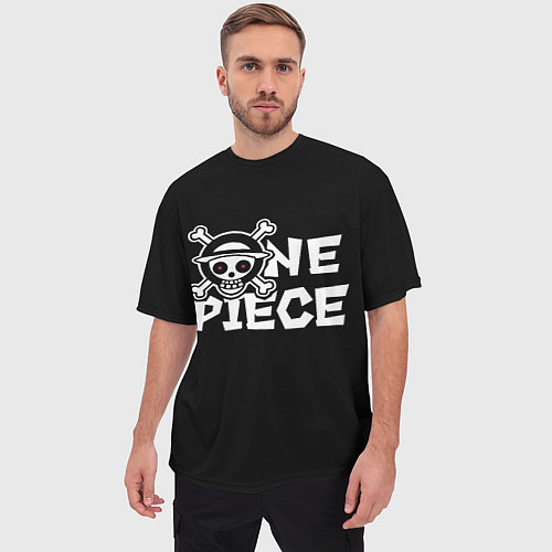 Мужская футболка оверсайз One piece - emblem / 3D-принт – фото 3