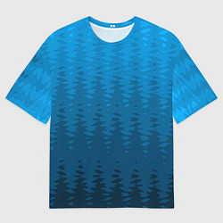 Футболка оверсайз мужская Синий абтрактный градиент, цвет: 3D-принт
