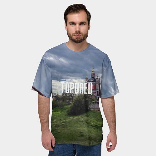 Мужская футболка оверсайз Торопец Корсунско-Богородский собор / 3D-принт – фото 3