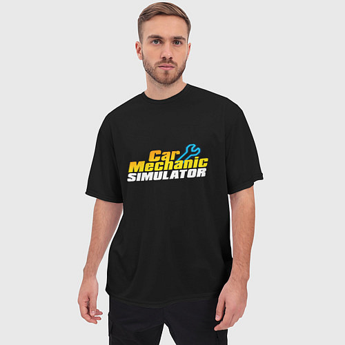 Мужская футболка оверсайз Car Mechanic Simulator / 3D-принт – фото 3