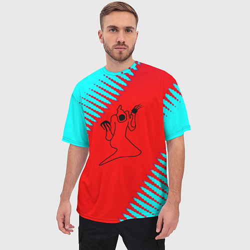 Мужская футболка оверсайз Kizaru abstract rap / 3D-принт – фото 3
