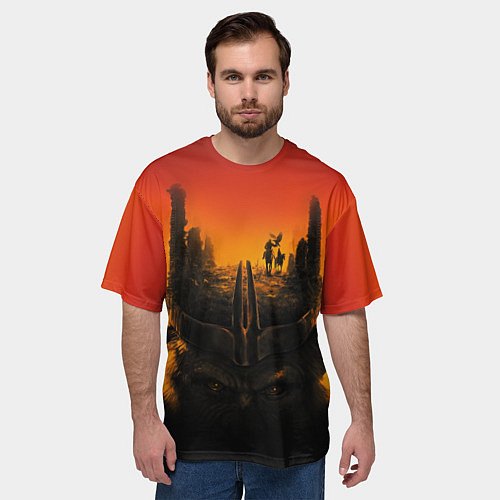 Мужская футболка оверсайз Планета обезьян постер / 3D-принт – фото 3