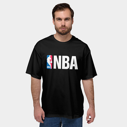 Мужская футболка оверсайз NBA logo sport / 3D-принт – фото 3
