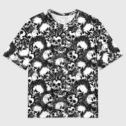 Футболка оверсайз мужская Панк черепа, цвет: 3D-принт
