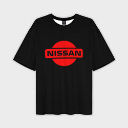 Футболка оверсайз мужская Nissan red logo, цвет: 3D-принт