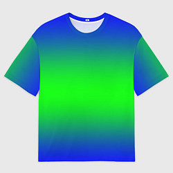 Футболка оверсайз мужская Зелёный градиент текстура, цвет: 3D-принт