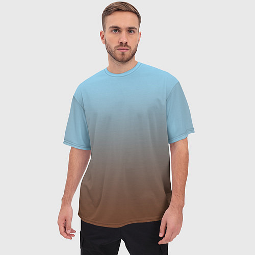 Мужская футболка оверсайз Текстура градиент / 3D-принт – фото 3