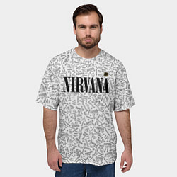 Футболка оверсайз мужская Нирвана рок атрибутика, цвет: 3D-принт — фото 2