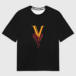 Футболка оверсайз мужская Valentinos logo Cyberpunk, цвет: 3D-принт