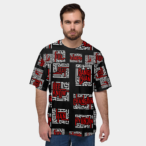 Мужская футболка оверсайз Stray Kids group / 3D-принт – фото 3