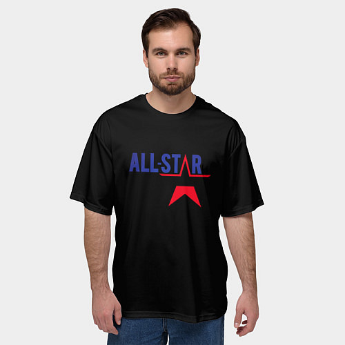 Мужская футболка оверсайз All stars logo / 3D-принт – фото 3