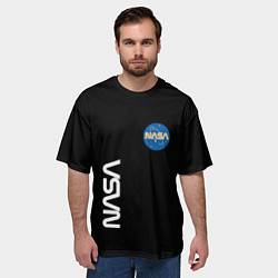 Футболка оверсайз мужская NASA logo usa space, цвет: 3D-принт — фото 2