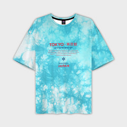 Футболка оверсайз мужская Tokyo: tie-dye azure, цвет: 3D-принт