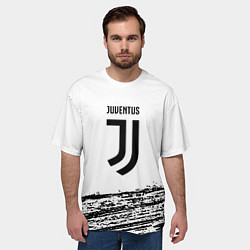 Футболка оверсайз мужская Ювентус спорт краски, цвет: 3D-принт — фото 2