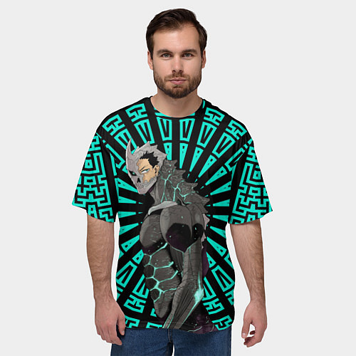 Мужская футболка оверсайз Кафка Хибино Кайдзю номер 8 / 3D-принт – фото 3