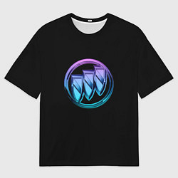 Футболка оверсайз мужская Buick logo neon, цвет: 3D-принт