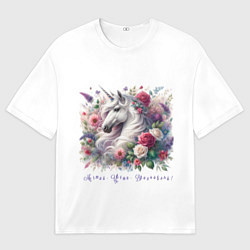 Футболка оверсайз мужская Мечтай цвети вдохновляй, цвет: 3D-принт