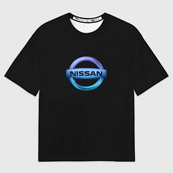 Футболка оверсайз мужская Nissan logo neon, цвет: 3D-принт