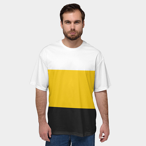 Мужская футболка оверсайз Флаг Российской империи / 3D-принт – фото 3