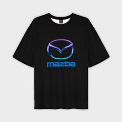 Футболка оверсайз мужская Mazda neon logo, цвет: 3D-принт