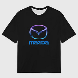 Футболка оверсайз мужская Mazda neon logo, цвет: 3D-принт