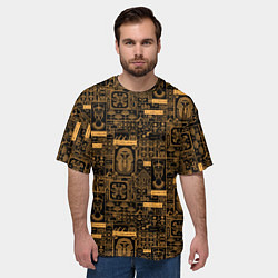 Футболка оверсайз мужская Египетский орнамент - паттерн, цвет: 3D-принт — фото 2