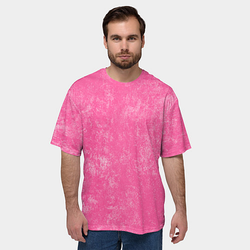 Мужская футболка оверсайз Pink bleached splashes / 3D-принт – фото 3