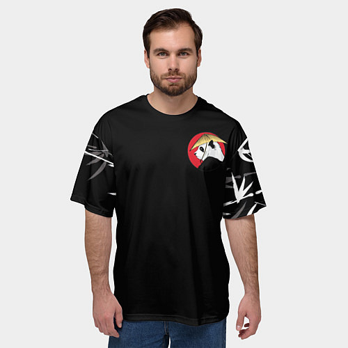 Мужская футболка оверсайз Кунгфу панда круглый значок / 3D-принт – фото 3