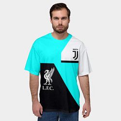 Футболка оверсайз мужская Juventus x Liverpool geometry, цвет: 3D-принт — фото 2