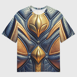 Футболка оверсайз мужская Объемная позолоченная текстурная кожа, цвет: 3D-принт