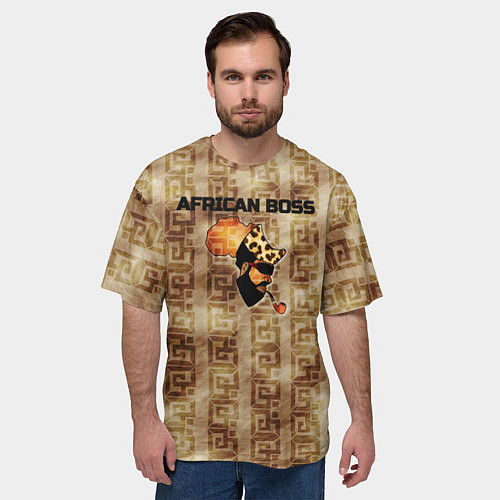 Мужская футболка оверсайз Arican Maps Art / 3D-принт – фото 3