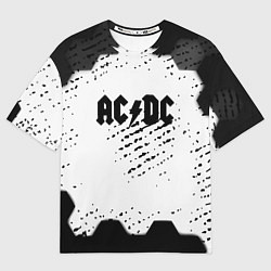 Футболка оверсайз мужская AC DC текстура рок, цвет: 3D-принт
