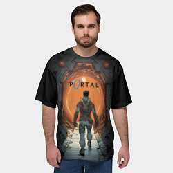 Футболка оверсайз мужская Вперед в портал, цвет: 3D-принт — фото 2
