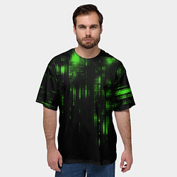 Футболка оверсайз мужская Геометрический эффект матрицы, цвет: 3D-принт — фото 2