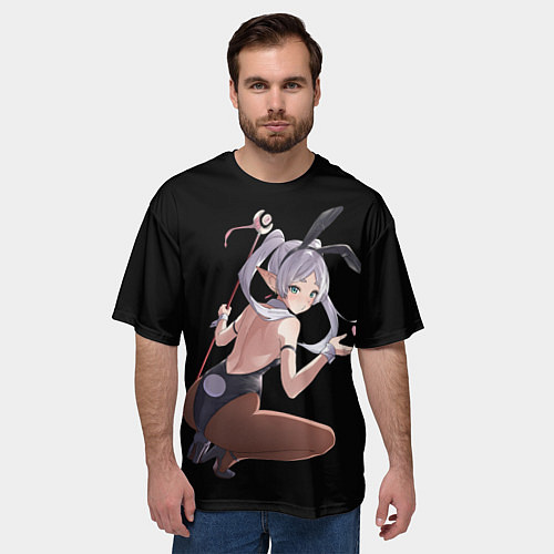 Мужская футболка оверсайз Фрирен: Зайка / 3D-принт – фото 3