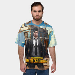 Футболка оверсайз мужская PUBG mobile персонаж в костюме, цвет: 3D-принт — фото 2